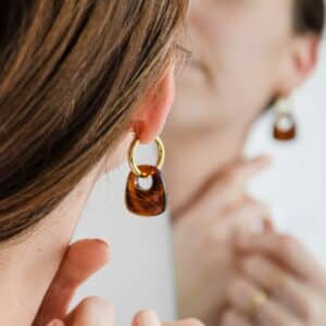 Boucles d'oreilles Ottawa - Marron – Image 2